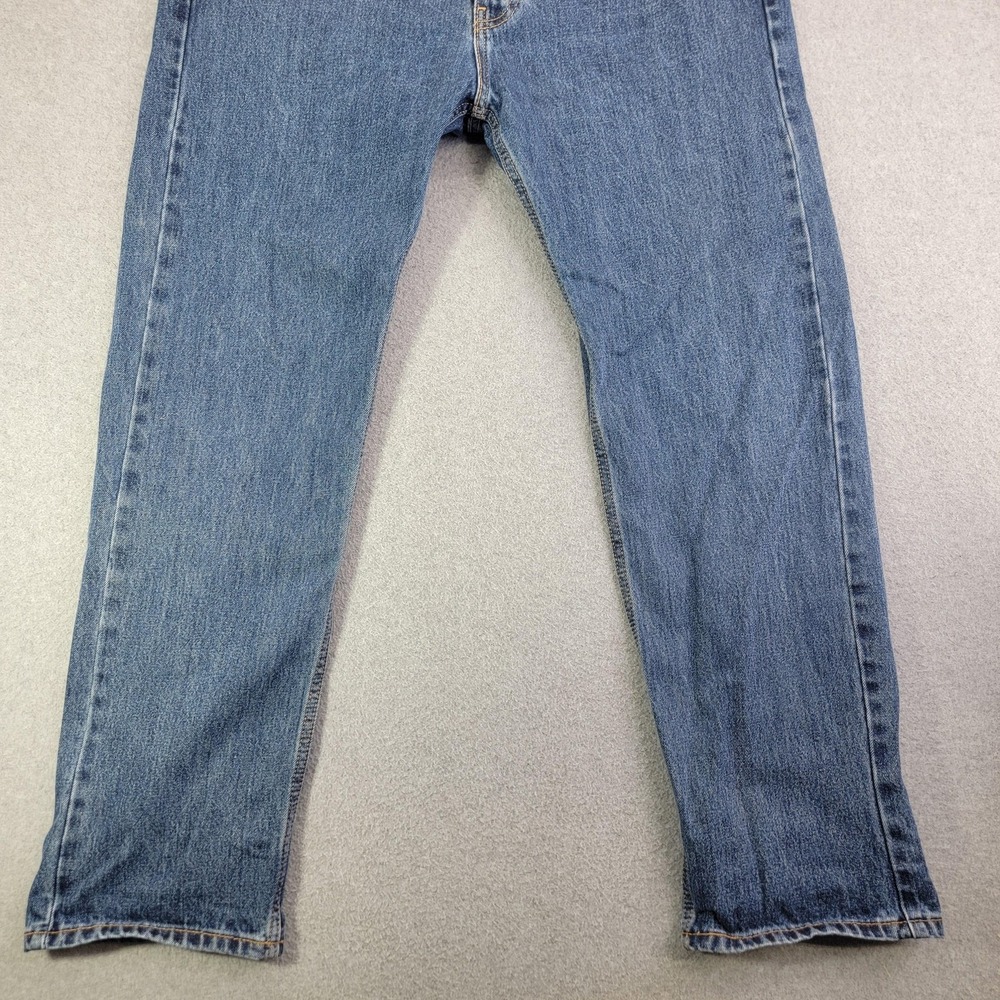 Levis 505 Jeans Mens 38x32 Blue Regular Fit Straight Leg Medium Wash Denim Pants - Picture 2 of 15